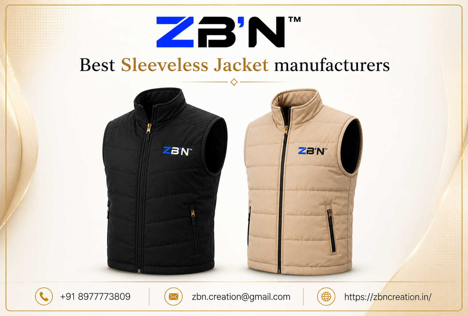 Best Sleeveless Jacket Manufacturers providing premium custom promotional and corporate sleeveless jackets in Hyderabad
