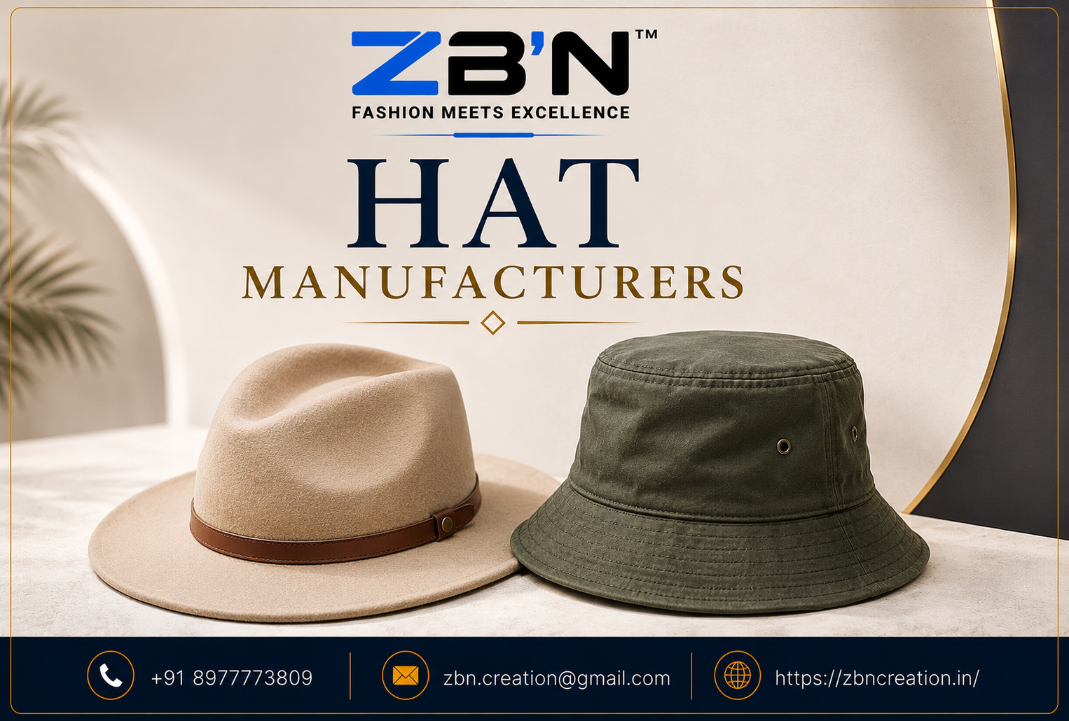 Hat manufacturers in Hyderabad producing premium custom hats for corporate branding, promotional events, retail businesses, and uniforms