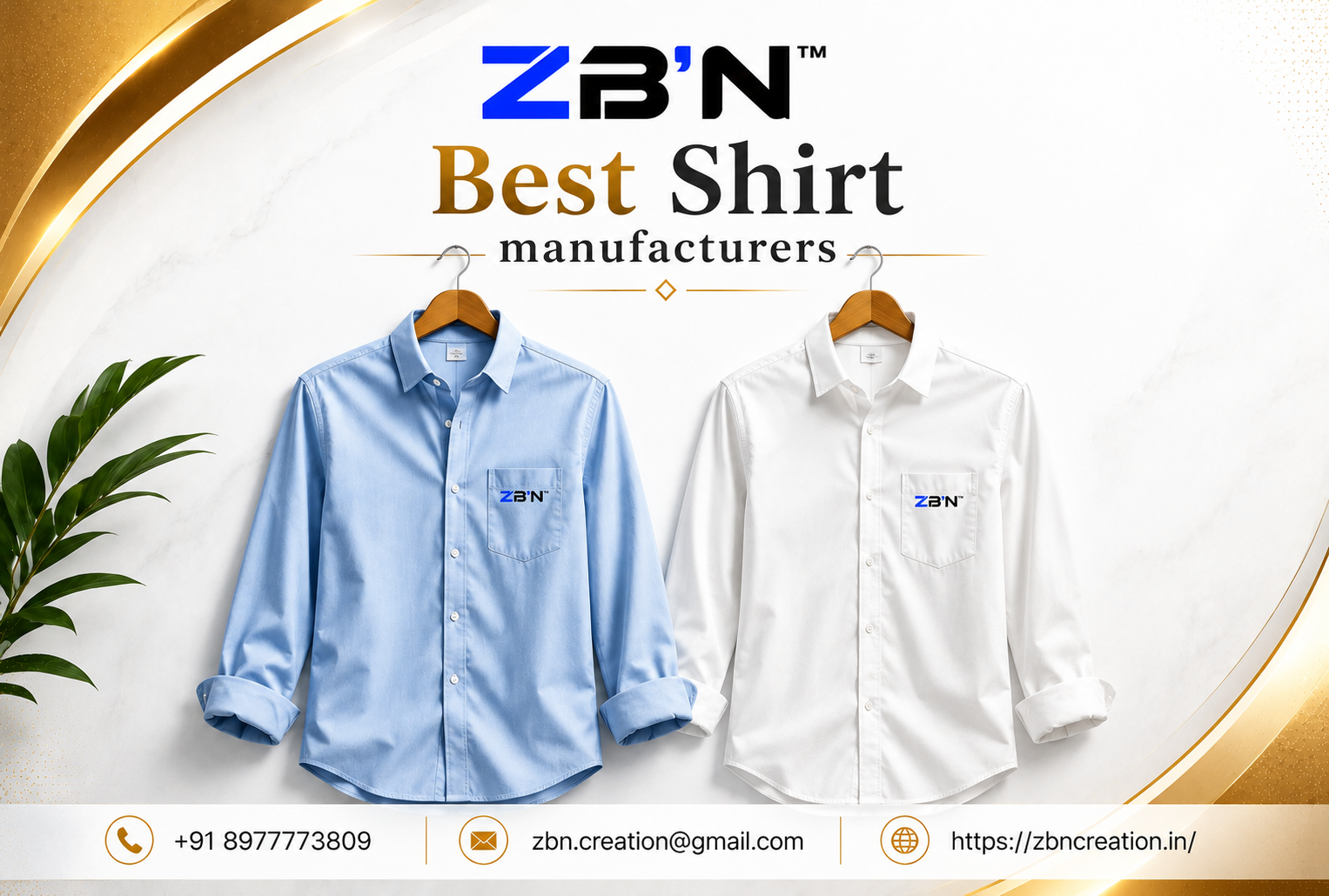 Best Shirt manufacturers in Hyderabad offering premium custom shirts, corporate uniforms, printed shirts, and embroidered shirts by ZBN Creation