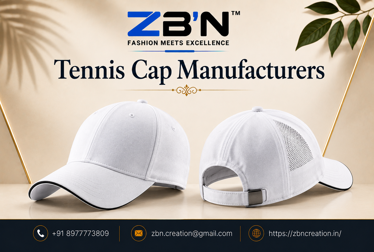 Tennis Cap Manufacturers producing premium custom tennis caps for sports teams, tournaments, promotional events and corporate branding