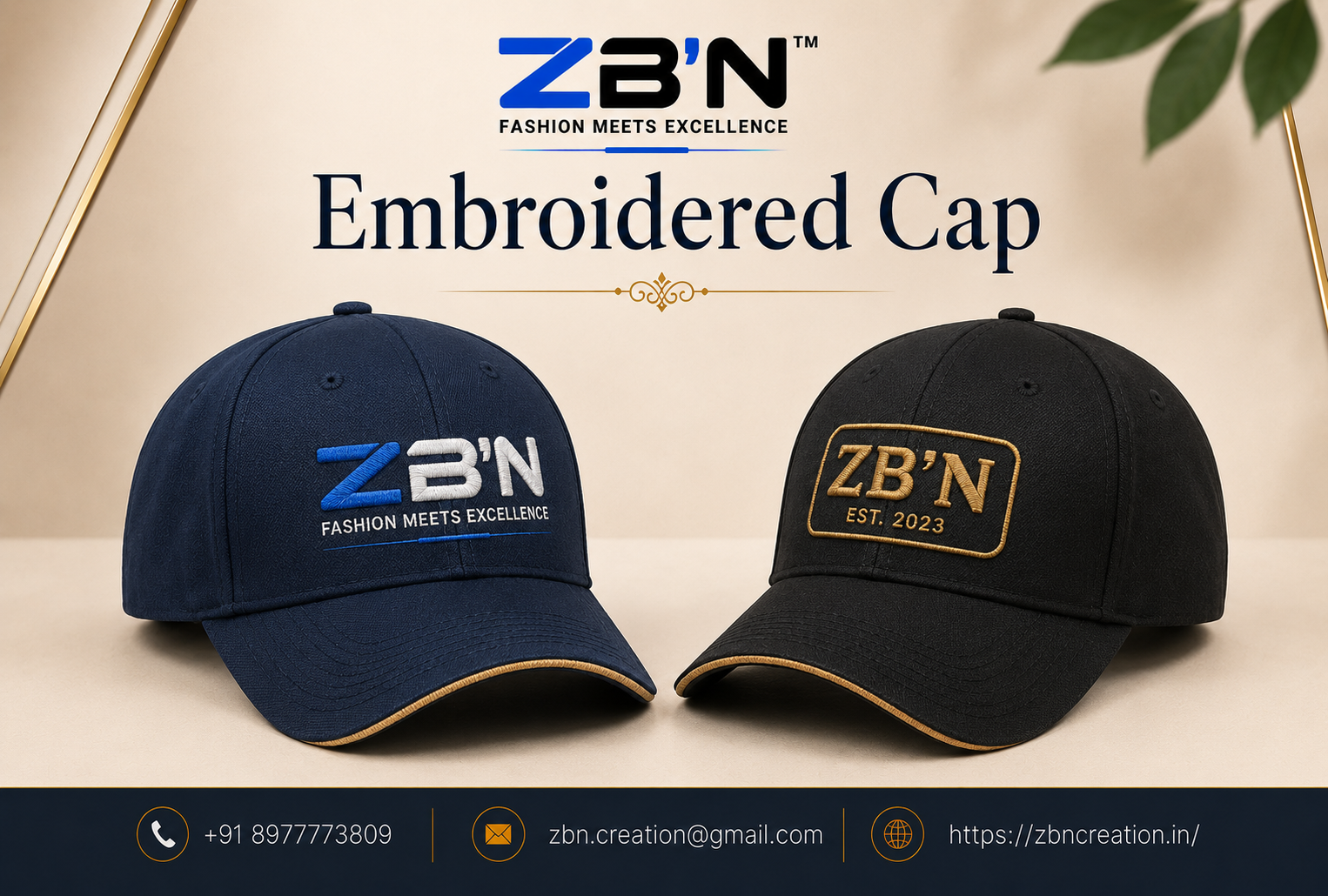 Premium Embroidered Cap manufacturers offering custom logo caps for businesses, uniforms, events and promotions