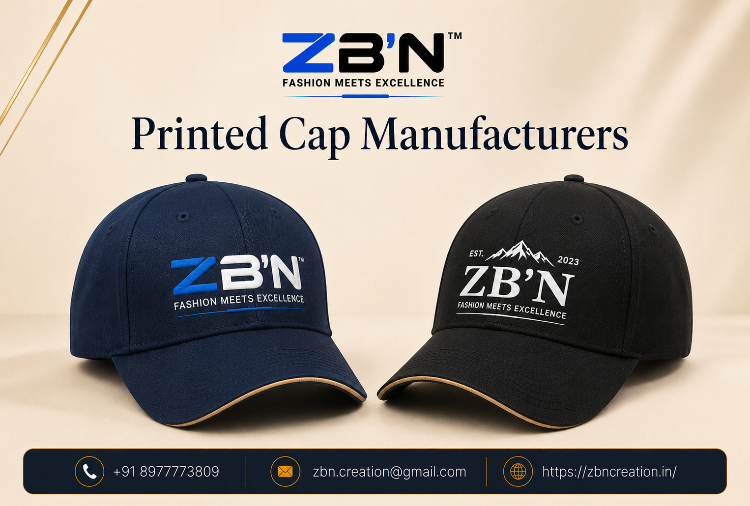 Printed Cap Manufacturers offering custom branded promotional caps