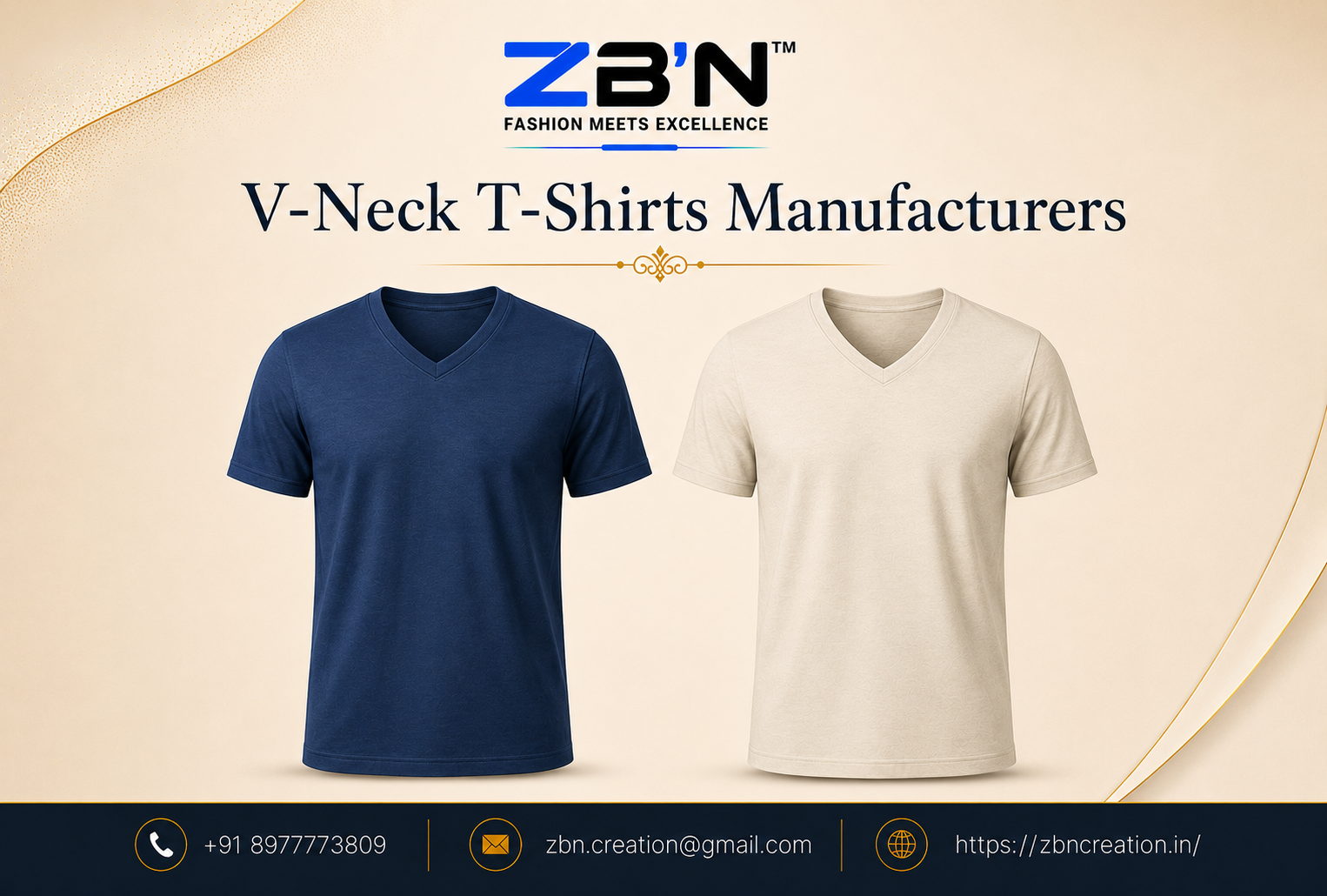 V-neck t-shirts Manufacturers offering customized bulk T-shirts for businesses, events, uniforms, and promotions