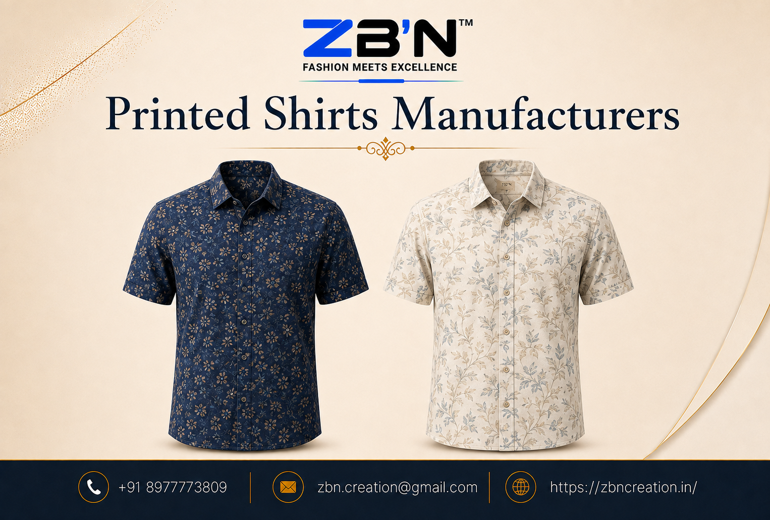 Printed Shirts Manufacturers offering custom printed shirts for corporate uniforms, fashion brands and events