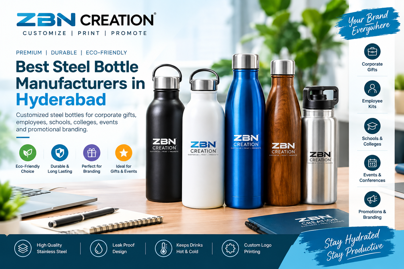 Best Steel Bottle Manufacturers in Hyderabad - ZBN Creation