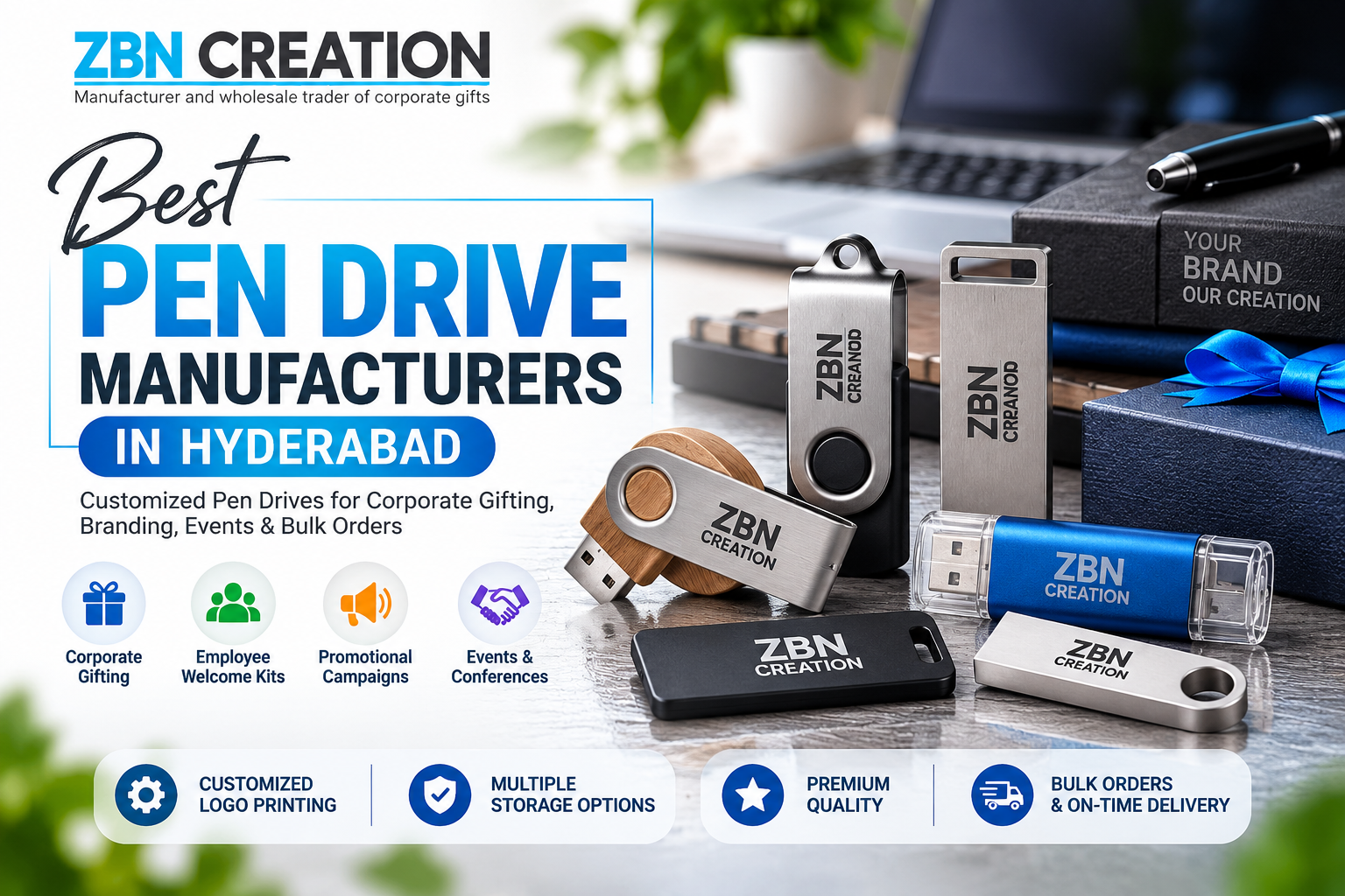 Best Pen Drive Manufacturers in Hyderabad by ZBN Creation